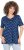 Ulla Popken Tile Print Short Sleeve Pleated Tee Dark Blue - T-shirts imprimés pour femme - 