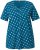 Ulla Popken Tile Print Short Sleeve Pleated Tee Teal - T-shirts imprimés pour femme - 