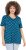 Ulla Popken Tile Print Short Sleeve Pleated Tee Teal - T-shirts imprimés pour femme - 