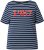 Ulla Popken Striped 1987 Boat Neck Tee Navy Blue - T-shirts imprimés pour femme - 