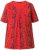 Ulla Popken Letter Print Short Sleeve Tee Red - T-shirts imprimés pour femme - 
