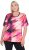 Ulla Popken Cutout Abstract Print Short Sleeve Tee Hibiscus Red - T-shirts imprimés pour femme - 