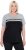 Ulla Popken Nostalgic Escape Performance T-Shirt Black - T-shirts imprimés pour femme - 