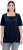 Ulla Popken Essential Square Neck Stretch Tee Navy Blue - T-shirts - 
