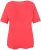 Ulla Popken Double Layer Rounded V-Neck Slim Fit Tee Dark Coral - T-shirts - 