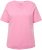 Ulla Popken Double Layer Rounded V-Neck Slim Fit Tee Light Pink - T-shirts - 