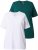 Ulla Popken Eco Cotton Basic T-Shirt 2-Pack Green/White - T-shirts - 