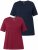 Ulla Popken Eco Cotton Basic T-Shirt 2-Pack Red/Navy - T-shirts - 