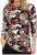 Scandinavian Caramel Flowers Blouse Purple and Brown - T-shirts imprimés pour femme - 