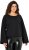 Ulla Popken Rolled Edge Long Sleeve Sweatshirt Black - Sweatshirts & hoodies - 