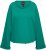 Ulla Popken Rolled Edge Long Sleeve Sweatshirt Emerald Green - Sweatshirts & hoodies - 