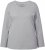 Ulla Popken Basic Round Neck Long Sleeve Slim Fit Cotton Tee Light Grey Melange - T-shirts - 