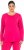 Ulla Popken Basic Round Neck Long Sleeve Slim Fit Cotton Tee Red Pink - T-shirts - 