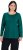 Ulla Popken Basic Round Neck Long Sleeve Slim Fit Cotton Tee Teal Green - T-shirts - 