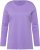 Ulla Popken Basic Round Neck Long Sleeve Slim Fit Cotton Tee Pale Lilac - T-shirts - 