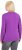 Ulla Popken Basic Round Neck Long Sleeve Slim Fit Cotton Tee Purple - T-shirts - 