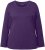 Ulla Popken Basic Round Neck Long Sleeve Slim Fit Cotton Tee Deep Violet - T-shirts - 