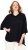 Ulla Popken Sparkling Draped Collared Tee Navy Blue - T-shirts imprimés pour femme - 