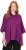 Ulla Popken Sparkling Draped Collared Tee Mulberry - T-shirts imprimés pour femme - 
