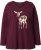 Ulla Popken Fawn Long Sleeve Graphic Tee Plum - T-shirts imprimés pour femme - 