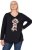 Ulla Popken Sequined Puppy Long Sleeve Graphic Tee Black - T-shirts imprimés pour femme - 