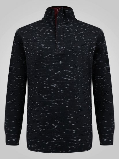 D555 Chandler Reno 1/4 Zip Neck Sweatshirt With Bear Logo Noir - Sweatshirts & hoodies - Sweatshirts/Hoodies grande taille homme