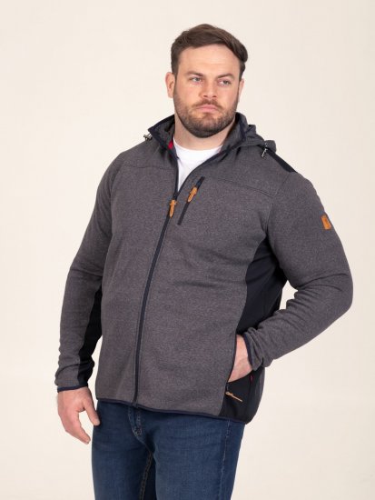 D555 Conrad Detachable Hood Bonded Fleece Zip Through Hoody TALL Bleu marine - TALL sweatshirts - Sweats et hoodies TALL