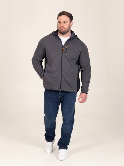 D555 Conrad Detachable Hood Bonded Fleece Zip Through Hoody TALL Bleu marine - TALL sweatshirts - Sweats et hoodies TALL