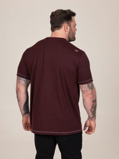 D555 Baldwin Grumpy Old Man Club Print Crew Neck T-shirt Burgundy/ Black Twist - T-shirts - T-shirts Homme Grande Taille