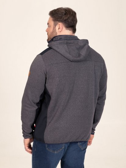 D555 Conrad Detachable Hood Bonded Fleece Zip Through Hoody TALL Bleu marine - TALL sweatshirts - Sweats et hoodies TALL