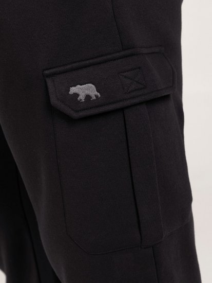D555 Dexter 1 Cargo Jogger With Bear Embroidery Noir - Pantalons/shorts de survêtement - Survêtement/jogging grandes tailles