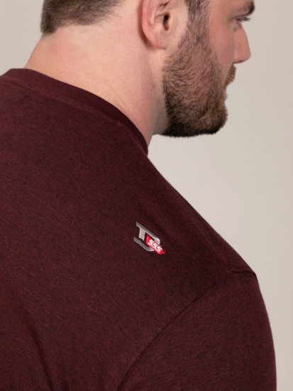 D555 Baldwin Grumpy Old Man Club Print Crew Neck T-shirt Burgundy/ Black Twist - T-shirts - T-shirts Homme Grande Taille