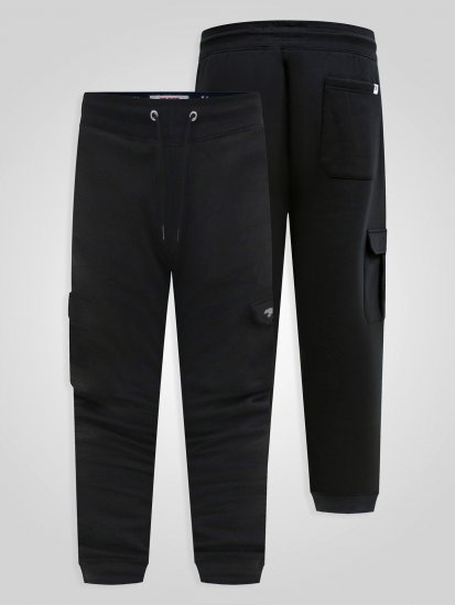 D555 Dexter 1 Cargo Jogger With Bear Embroidery Noir - Pantalons/shorts de survêtement - Survêtement/jogging grandes tailles