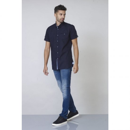 D555 Tim Short Sleeve Shirt Navy - Chemises - Chemises Grandes Tailles Hommes