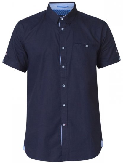 D555 Tim Short Sleeve Shirt Navy - Chemises - Chemises Grandes Tailles Hommes