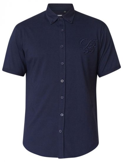 D555 Beaver Couture Jersey Shirt Navy - Chemises - Chemises Grandes Tailles Hommes