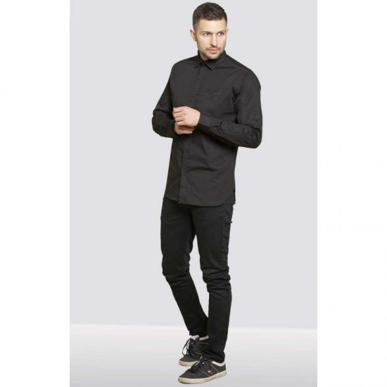 D555 Michael Couture Stretch Shirt Black - Chemises - Chemises Grandes Tailles Hommes