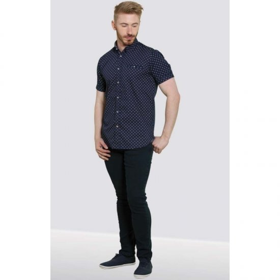 D555 Barrington Short Sleeve Shirt Navy - Chemises - Chemises Grandes Tailles Hommes