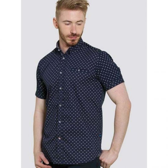 D555 Barrington Short Sleeve Shirt Navy - Chemises - Chemises Grandes Tailles Hommes