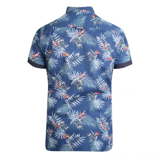D555 Reuben Hawaii Shirt Navy - Chemises - Chemises Grandes Tailles Hommes