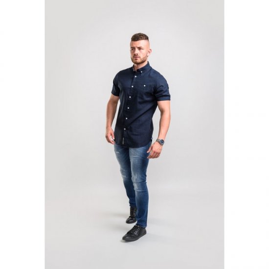 D555 Brixton Shirt Navy - Chemises - Chemises Grandes Tailles Hommes