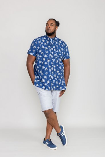 D555 BURLEY Palm Tree Print Shirt - Chemises - Chemises Grandes Tailles Hommes