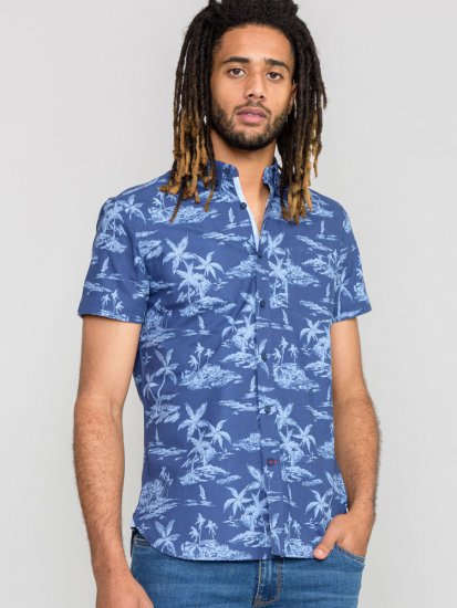 D555 WHITSBURY Hawaiian Print Shirt - Chemises - Chemises Grandes Tailles Hommes