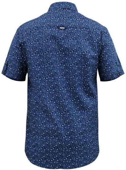 D555 Tristain S/S Floral Ao Print Shirt Navy - Chemises - Chemises Grandes Tailles Hommes