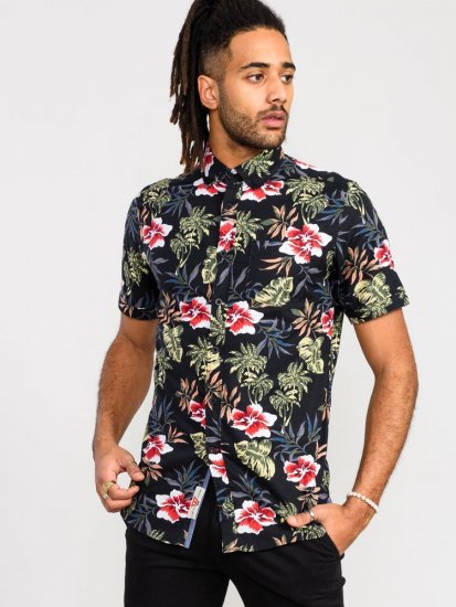 D555 Wilton Hawaiian Ao Print Short Sleeve Shirt - Chemises - Chemises Grandes Tailles Hommes