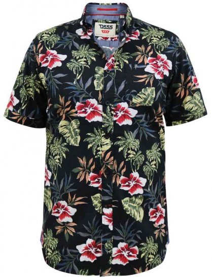 D555 Wilton Hawaiian Ao Print Short Sleeve Shirt - Chemises - Chemises Grandes Tailles Hommes