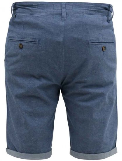 D555 Alderton Stretch Chambray Shorts Navy - Shorts - Shorts hommes grande taille