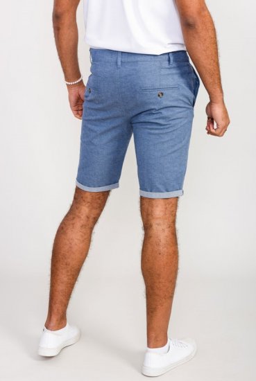 D555 Alderton Stretch Chambray Shorts Navy - Shorts - Shorts hommes grande taille
