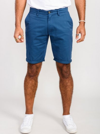 D555 Nelson Stretch Chino Shorts Blue - Shorts - Shorts hommes grande taille