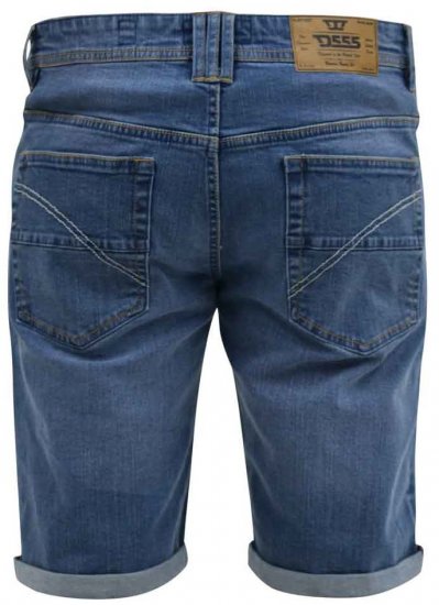 D555 Suffolk Blue Stretch Denim Shorts - Shorts - Shorts hommes grande taille